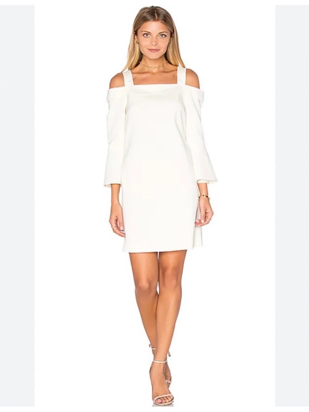 Tibi Revolve ivory White Off-Shoulder lantern sleeve Dress chic feminine 4